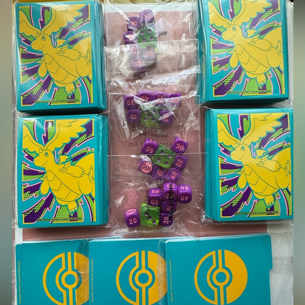 Pokemon TCG Premium Sleeves & Dice Set - Yellow & Teal